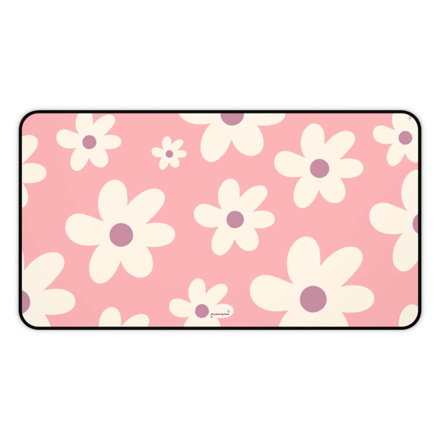 Floral pattern dark pink - Desk Mat