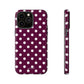 Burgundy cream dots - tough case