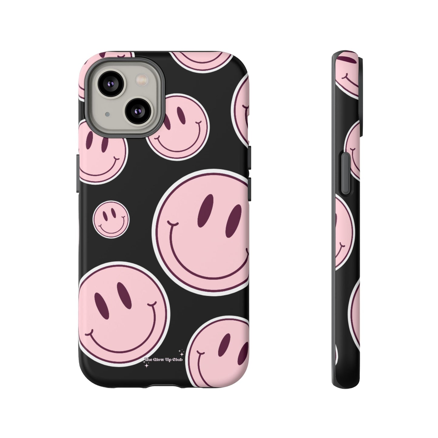 Smiley faces pink on black - tough case