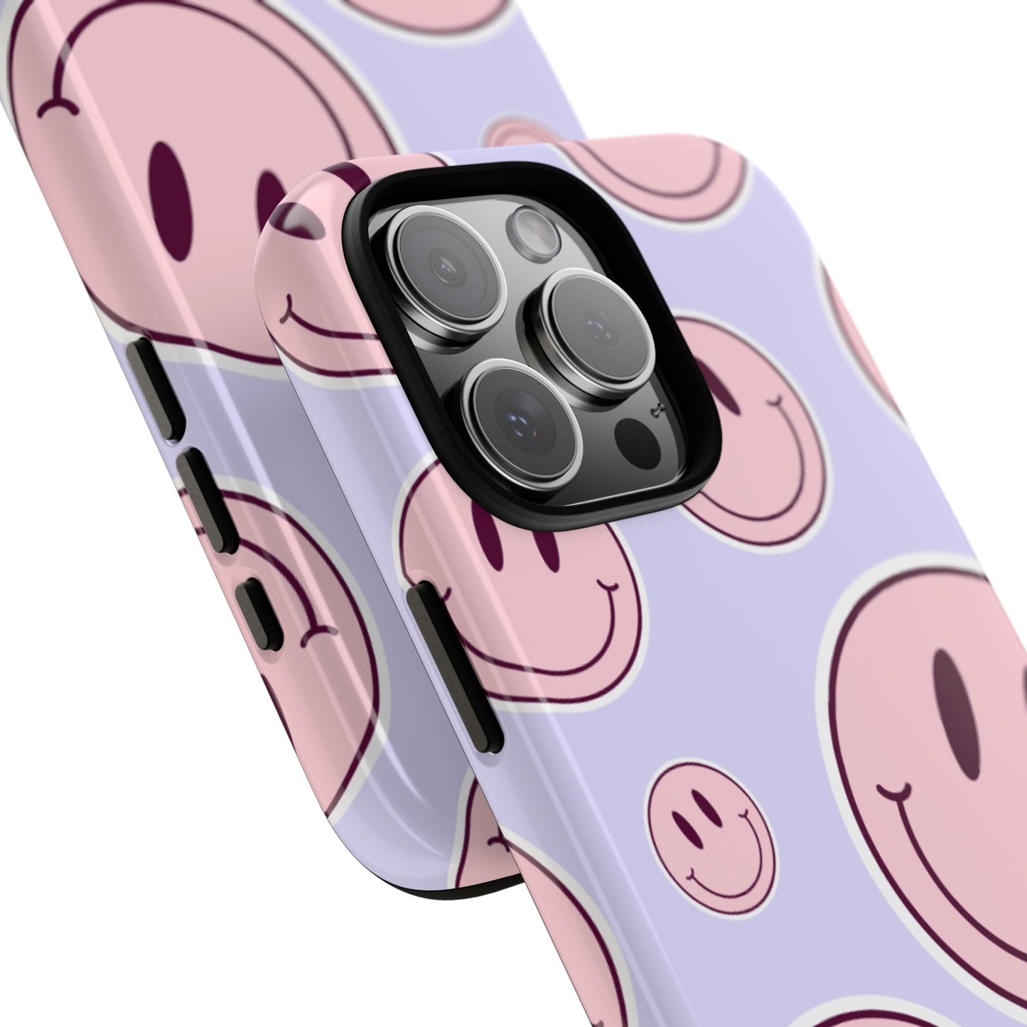 Smiley faces pink on purple - tough case