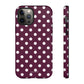 Burgundy cream dots - tough case