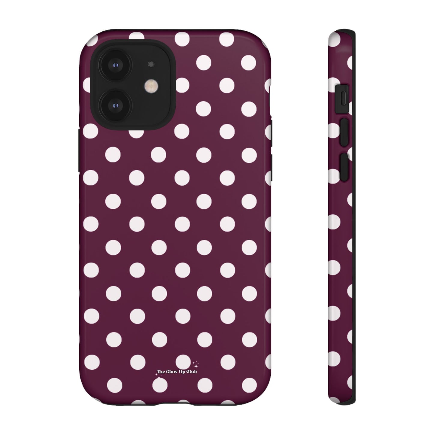 Burgundy cream dots - tough case