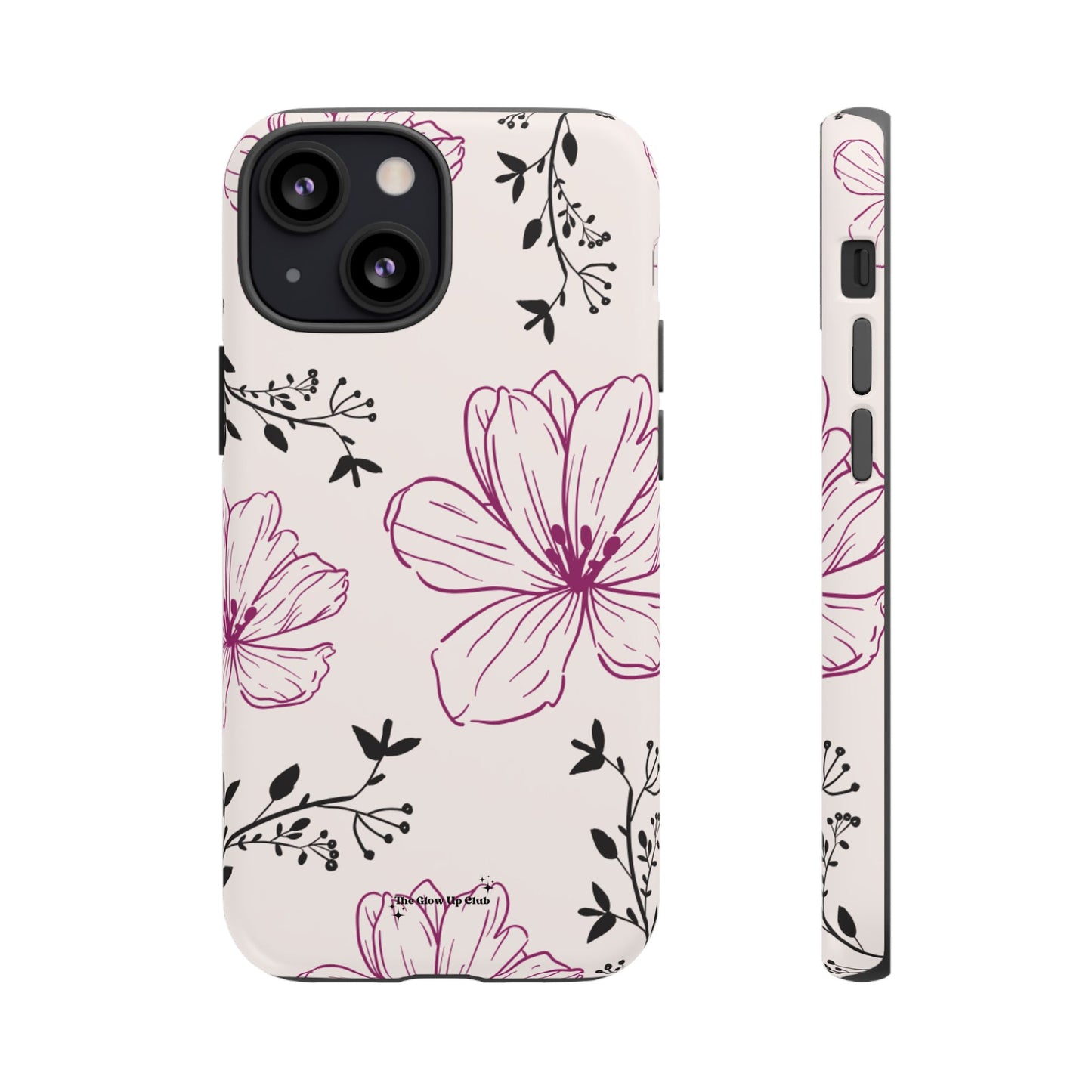 Realistic flowers black and purple - tough case