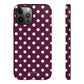 Burgundy cream dots - tough case