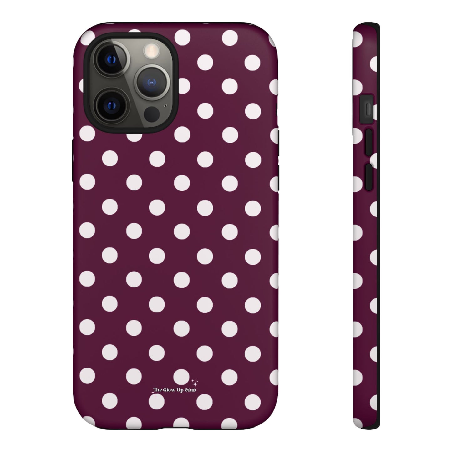 Burgundy cream dots - tough case