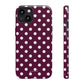 Burgundy cream dots - tough case