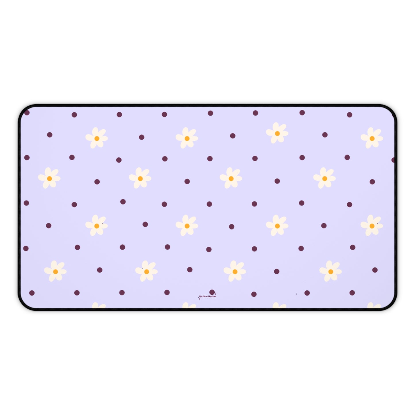 Flowers and dots purple - Desk Mat