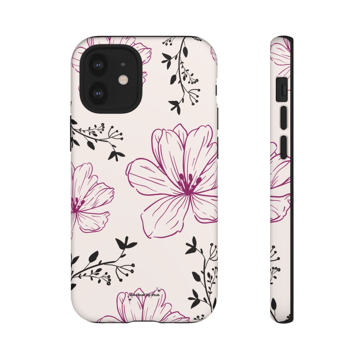 Realistic flowers black and purple - tough case