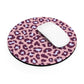 Leopard print purple - Round Small Mouse Pad