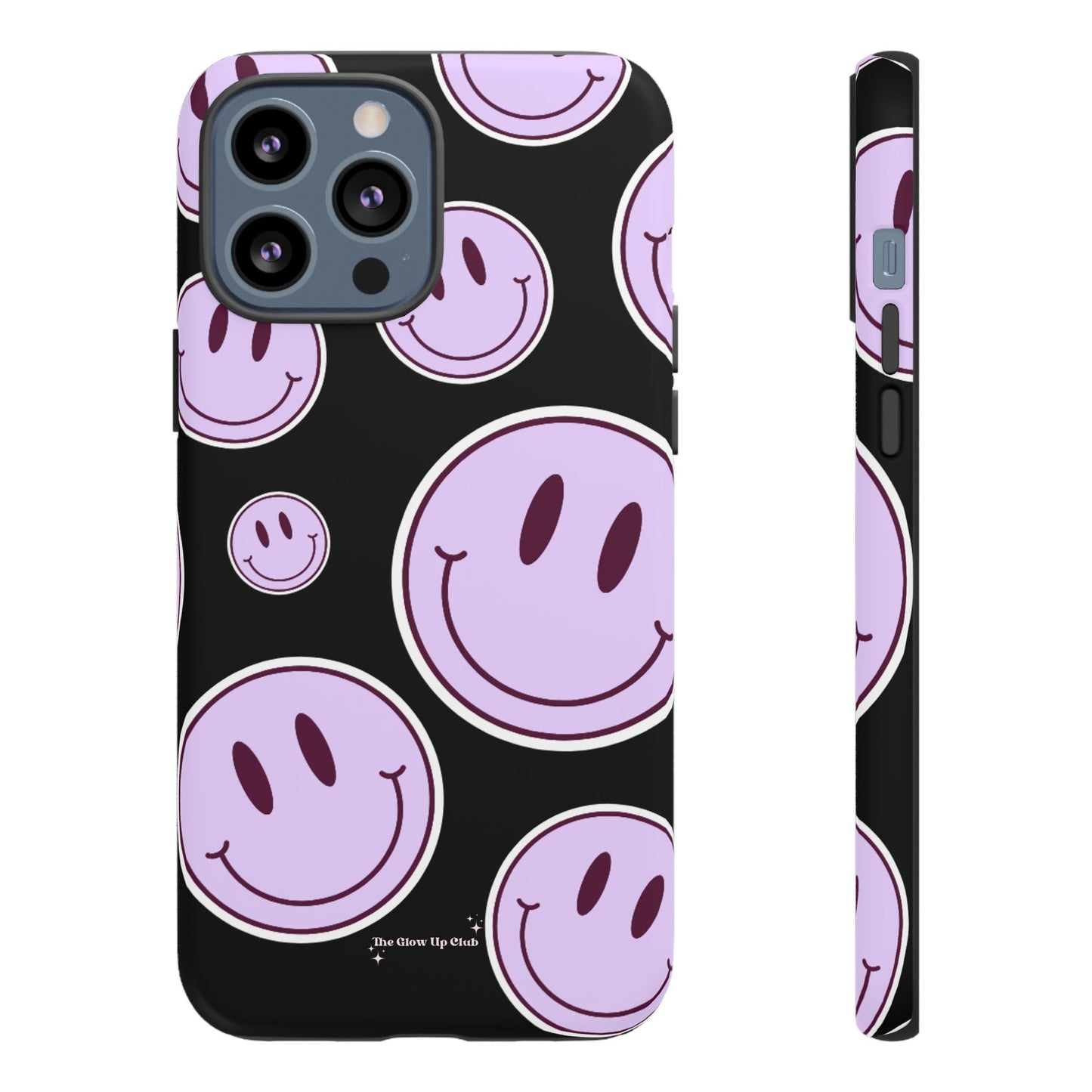 Smiley faces purple on black - tough case