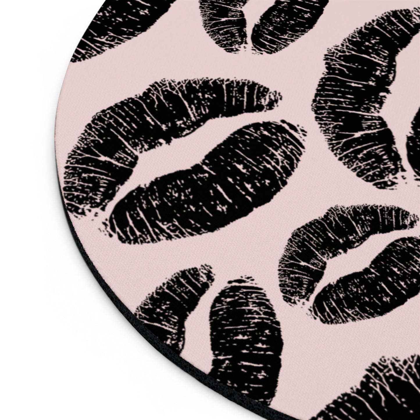 Kisses pink - Round Small Mouse Pad