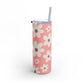 Dark pink floral pattern Tumbler, 20oz