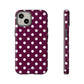 Burgundy cream dots - tough case