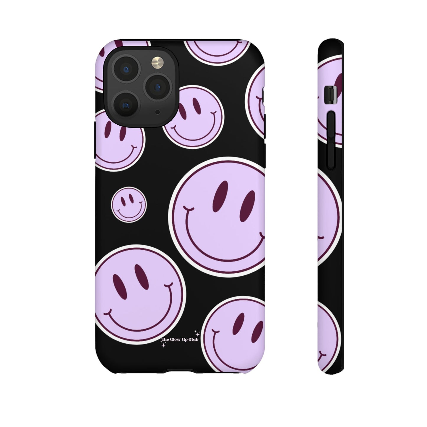 Smiley faces purple on black - tough case