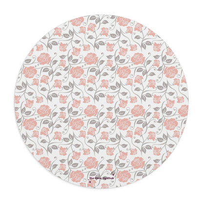 Small roses cream - Round Small Mouse Pad