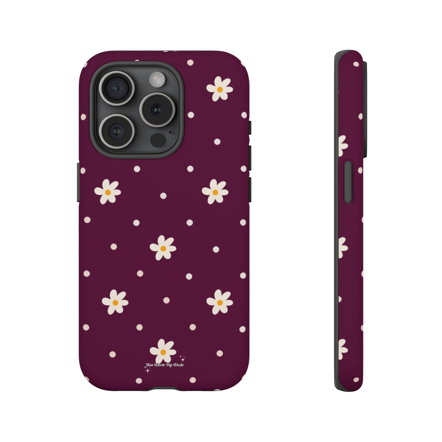 Flowers and dots burgundy - tough case