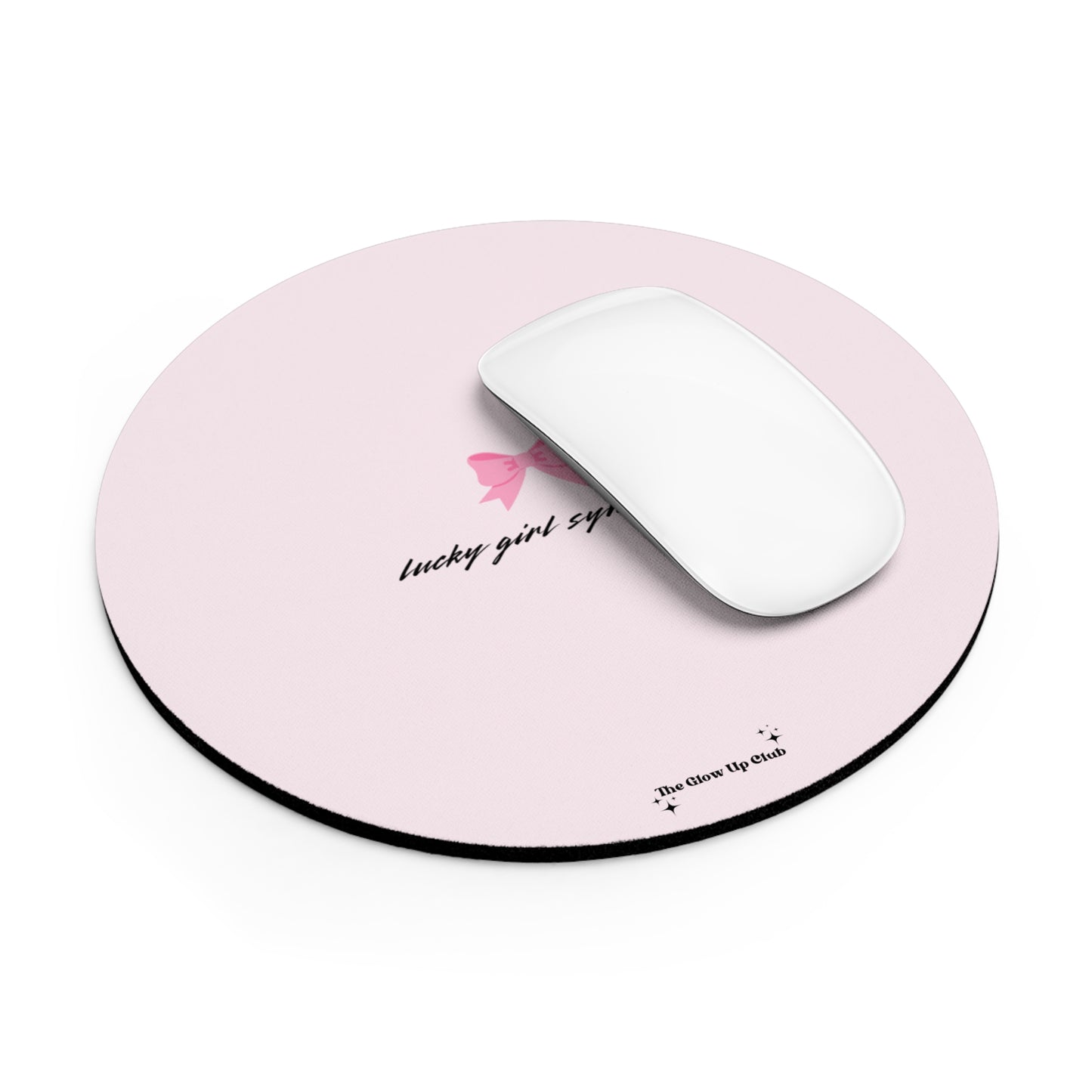 Lucky girl syndrome pink - Round Small Mouse Pad