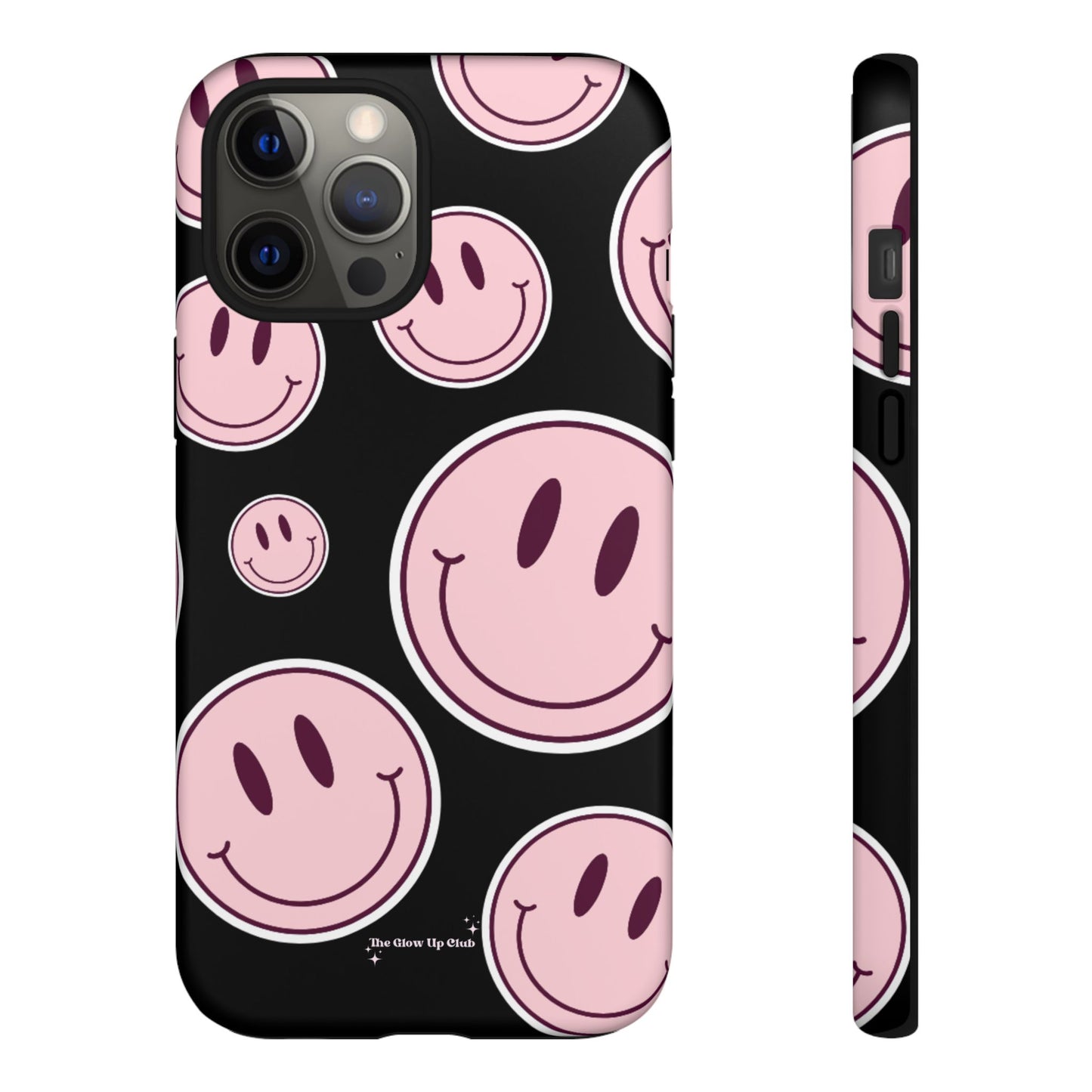 Smiley faces pink on black - tough case