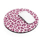 Leopard print double pink - Round Small Mouse Pad