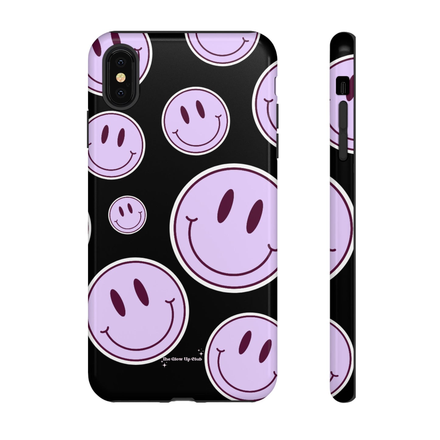 Smiley faces purple on black - tough case