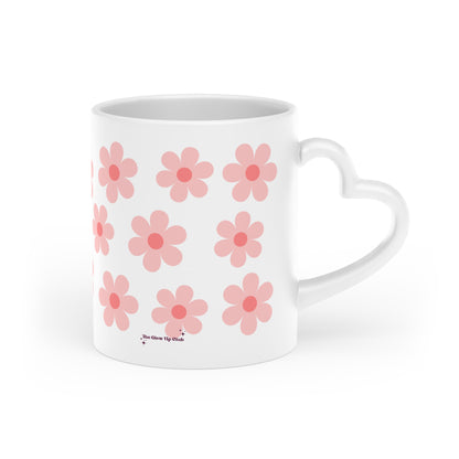 Pink flowers Heart-Shaped Mug