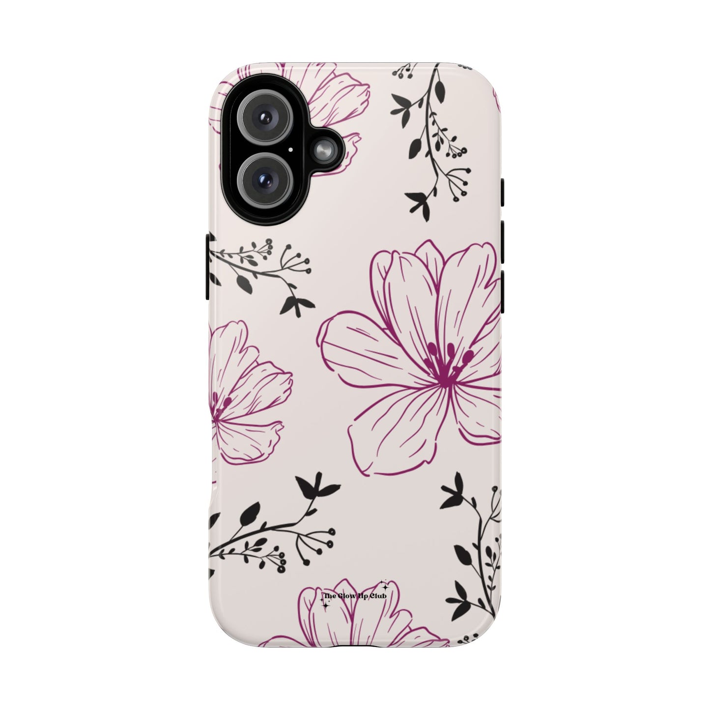 Realistic flowers black and purple - tough case