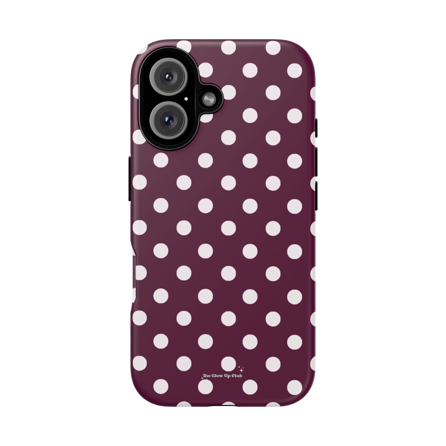 Burgundy cream dots - tough case