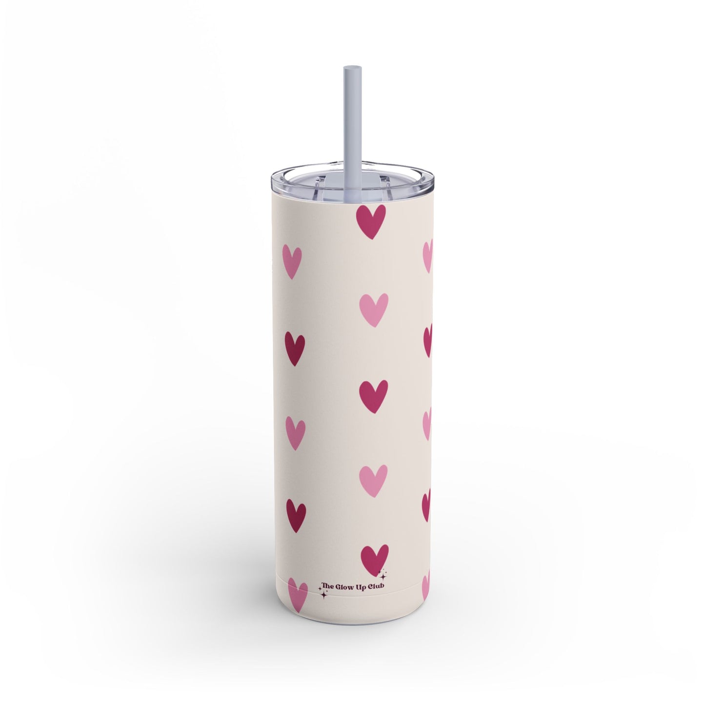 Cream heart pattern Tumbler, 20oz