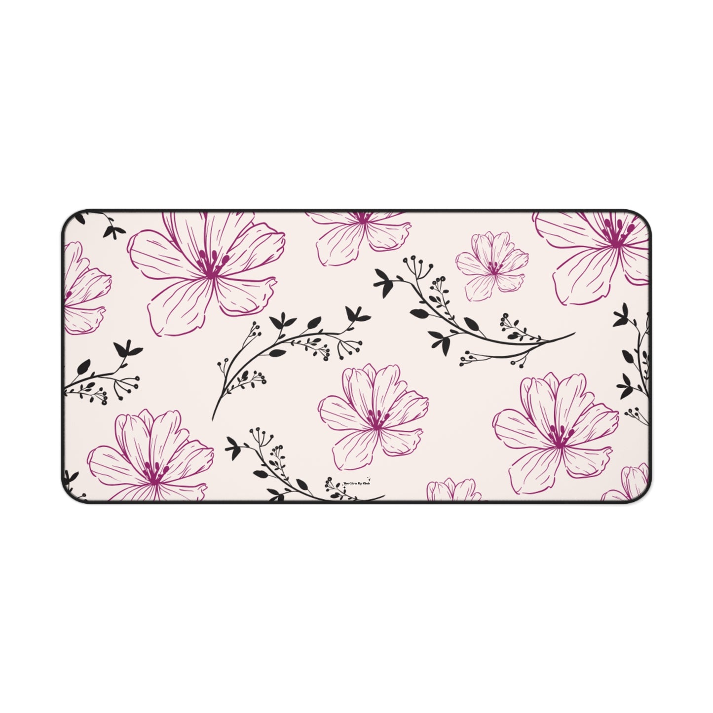 Realistic flower pattern cream - Desk Mat