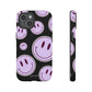 Smiley faces purple on black - tough case