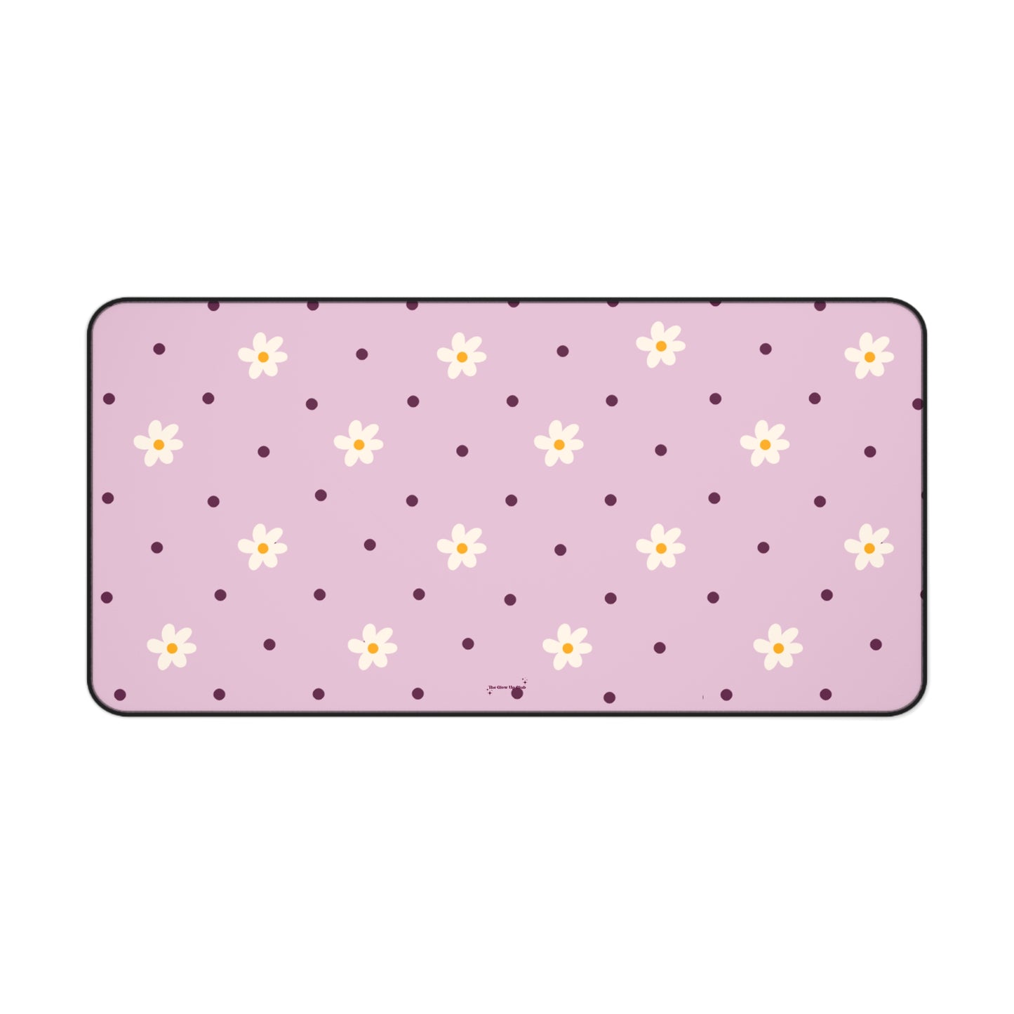 Flowers and dots pink - Desk Mat