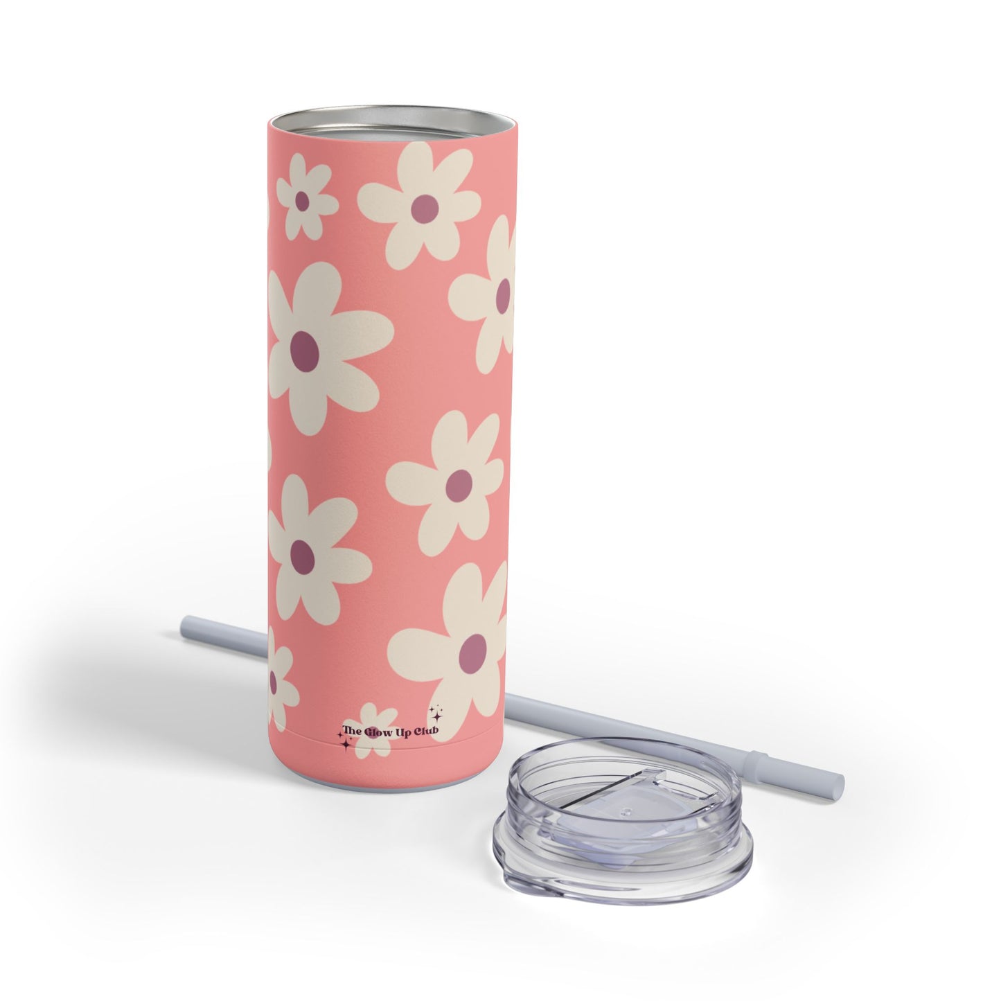 Dark pink floral pattern Tumbler, 20oz