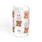 Teddies & ribbons - 16 oz Glass Sipper