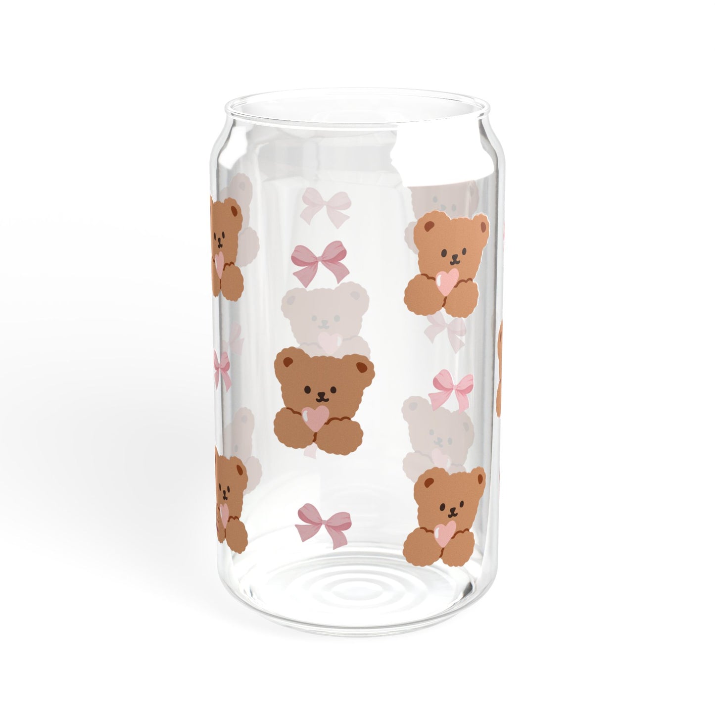 Teddies & ribbons - 16 oz Glass Sipper