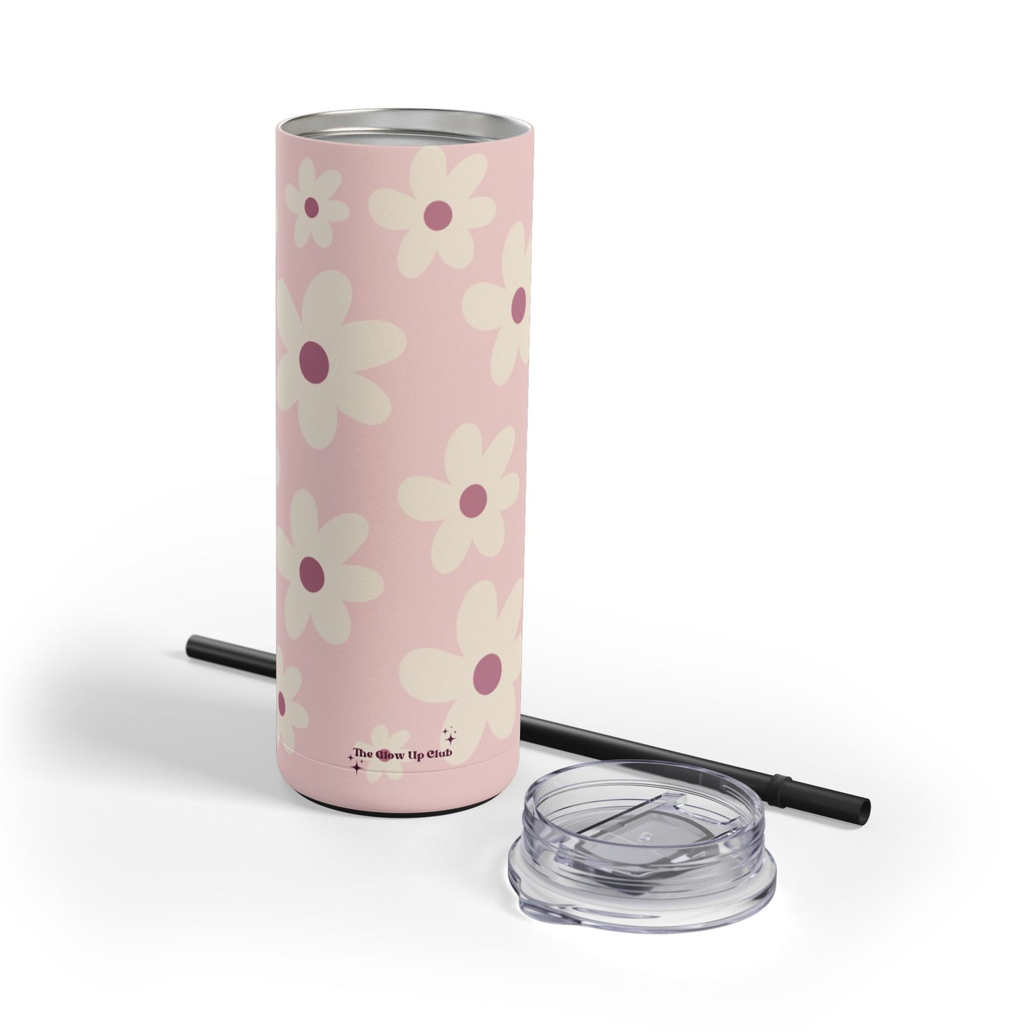 Pink floral pattern tumbler, 20oz