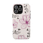 Realistic flowers black and purple - tough case