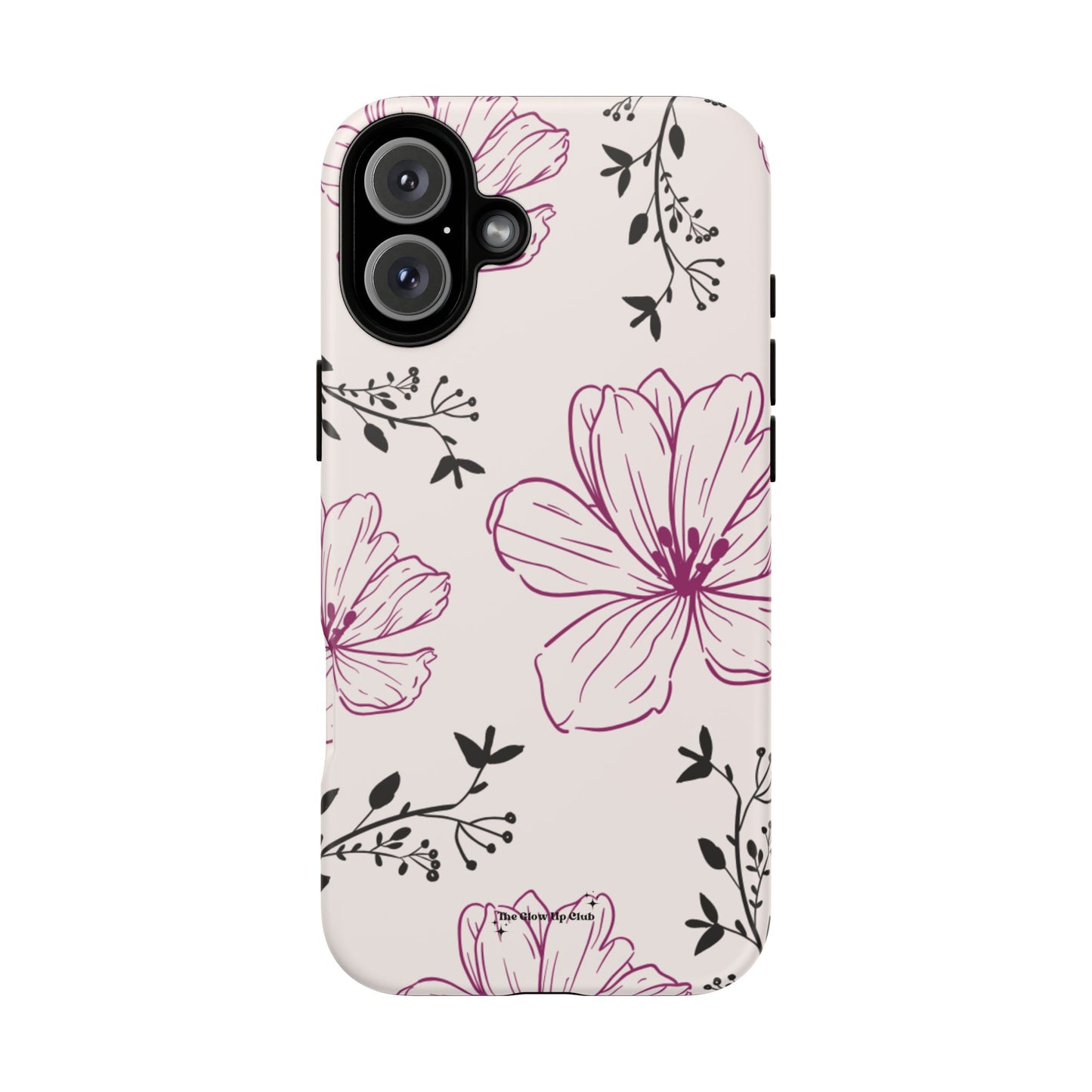 Realistic flowers black and purple - tough case