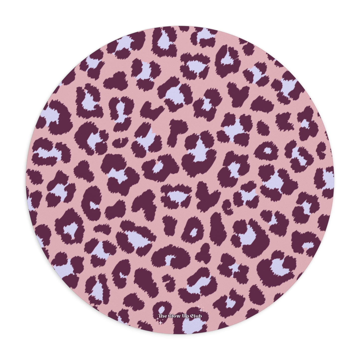 Leopard print purple - Round Small Mouse Pad