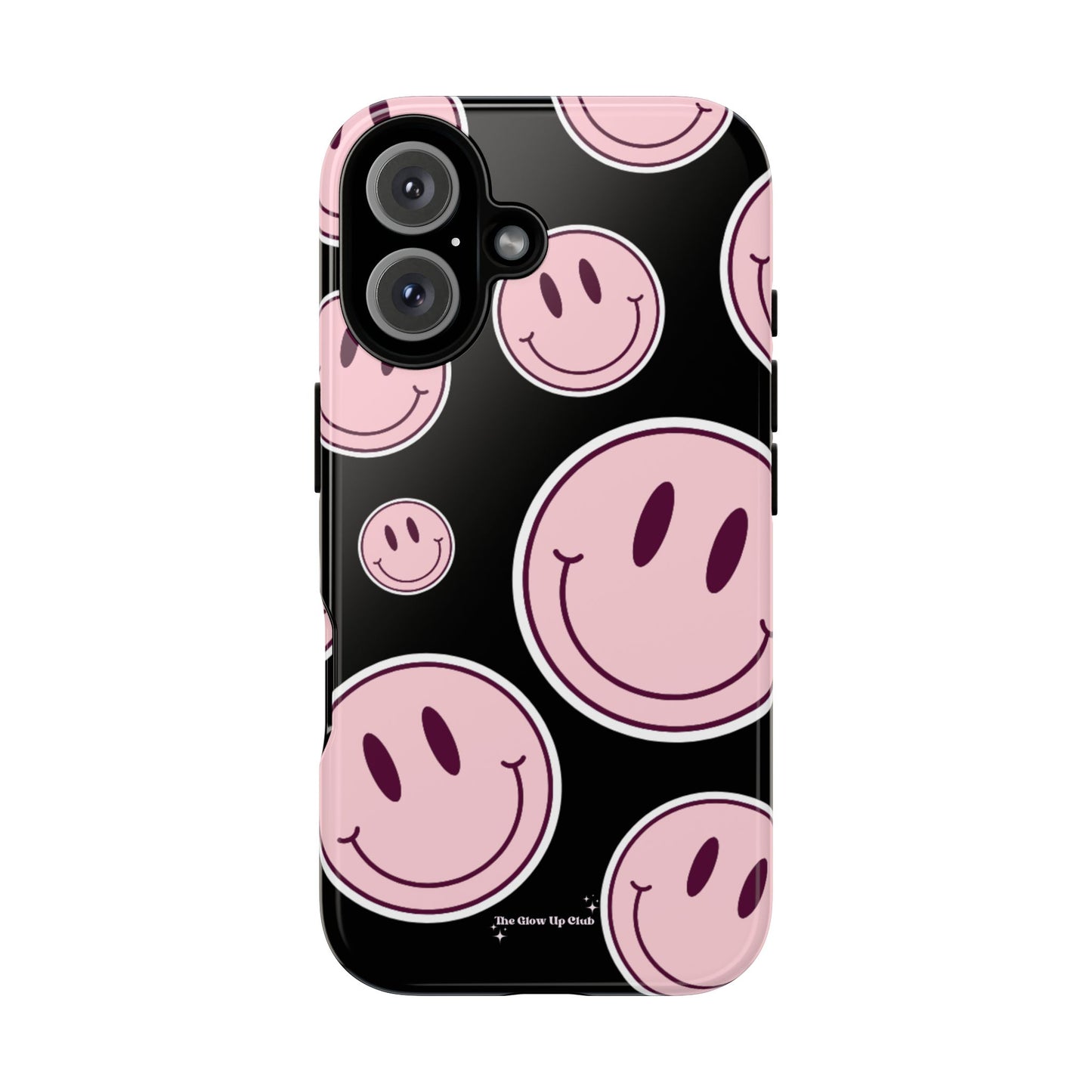 Smiley faces pink on black - tough case