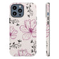 Realistic flowers black and purple - tough case