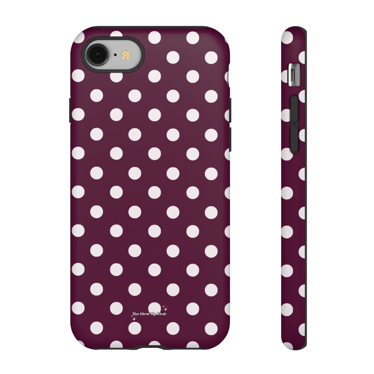 Burgundy cream dots - tough case