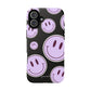 Smiley faces purple on black - tough case