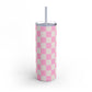 Bright pink checkers Tumbler, 20oz