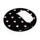 Black heart pattern - Round Small Mouse Pad