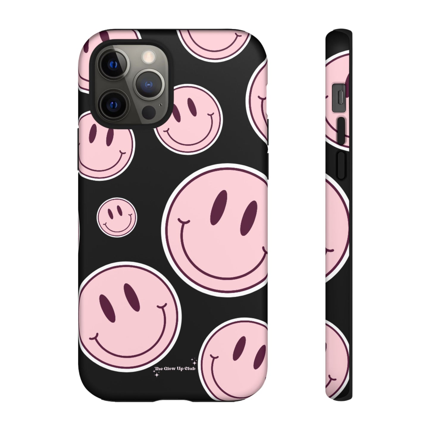 Smiley faces pink on black - tough case