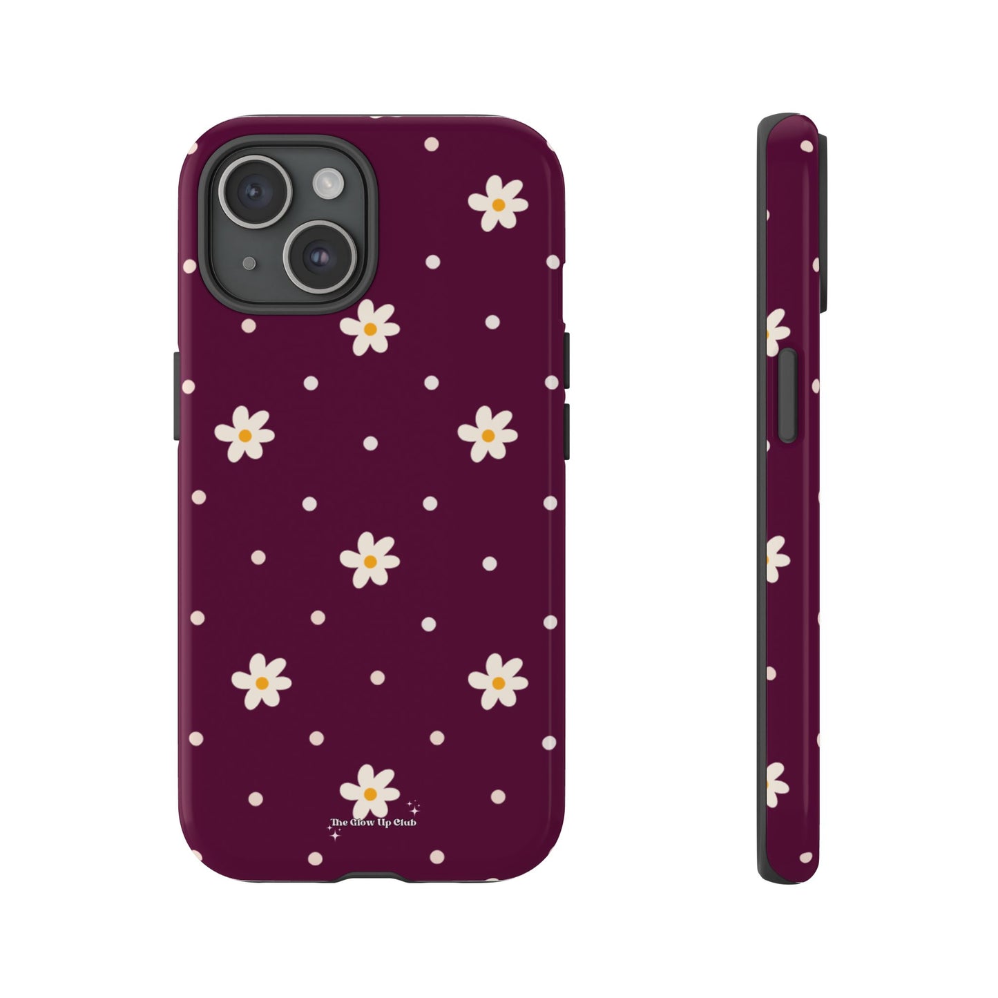 Flowers and dots burgundy - tough case