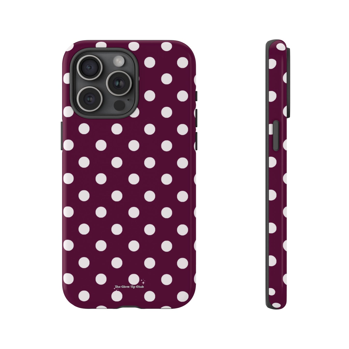 Burgundy cream dots - tough case