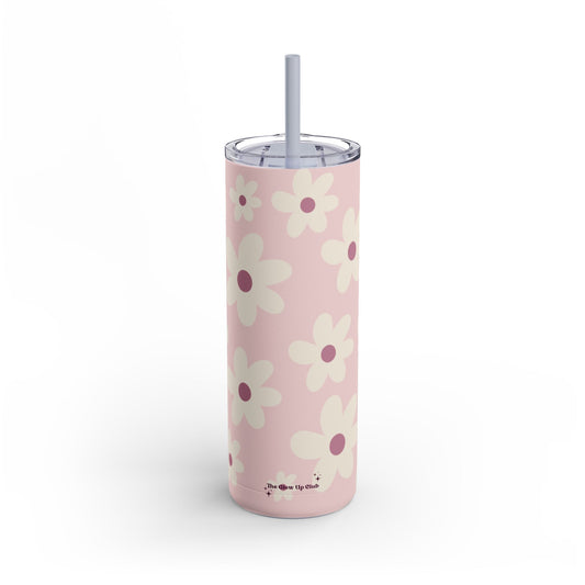 Pink floral pattern tumbler, 20oz