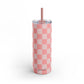 Pink checkers Tumbler, 20oz