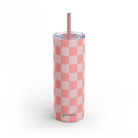 Pink checkers Tumbler, 20oz